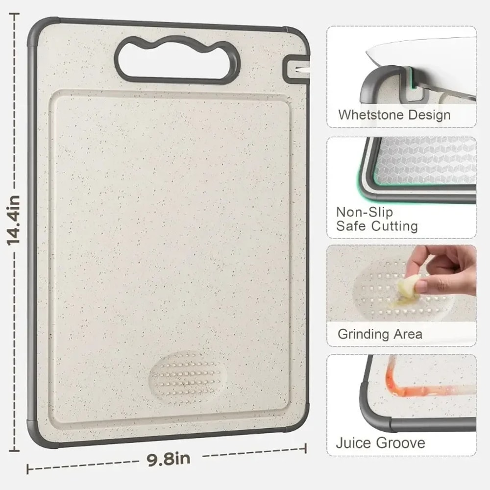 Stainless Steel Cutting Board Set Double Sided Kitchen Chopping Boards Dishwasher Safe Meat And Veg 5