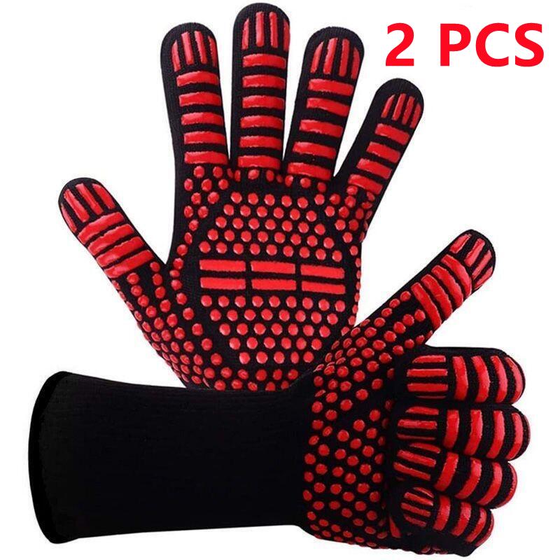 BBQ Microwave Oven Gloves High Temperature Resistance Fireproof Anti Heat Insulation Gloves For Bar 3
