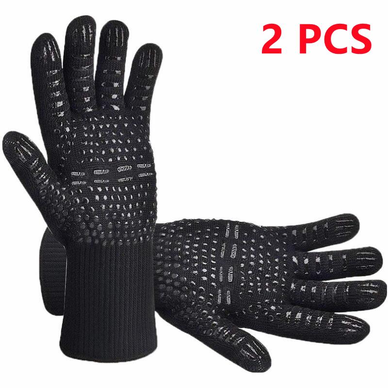 BBQ Microwave Oven Gloves High Temperature Resistance Fireproof Anti Heat Insulation Gloves For Bar 5