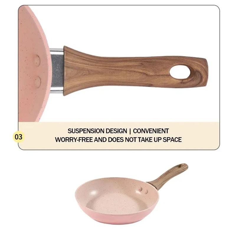 NonStick Egg Frying Pan Medical Stone Bao Cookware For Healthy Breakfast Universal Food Pot For Kit 3