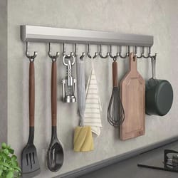 punch free wall mounted hooks rack for kitchen utensils, towel, coat, bathroom storage multi-purpose hook holder
