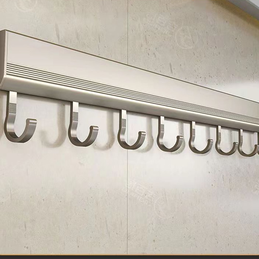 Punch Free Wall Mounted Hooks Rack For Kitchen Utensils Towel Coat Bathroom Storage MultiPurpose Ho 4