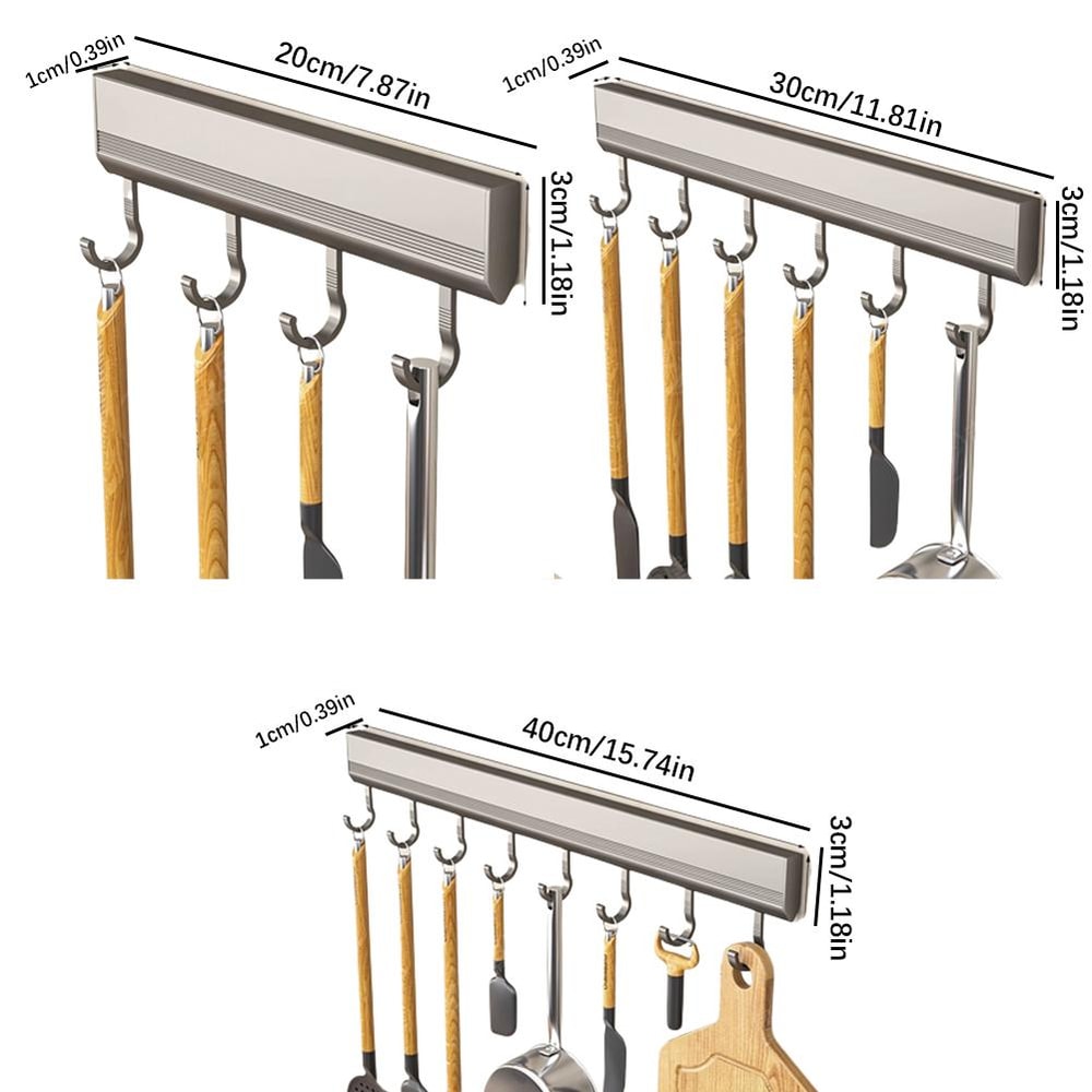 Punch Free Wall Mounted Hooks Rack For Kitchen Utensils Towel Coat Bathroom Storage MultiPurpose Ho 5