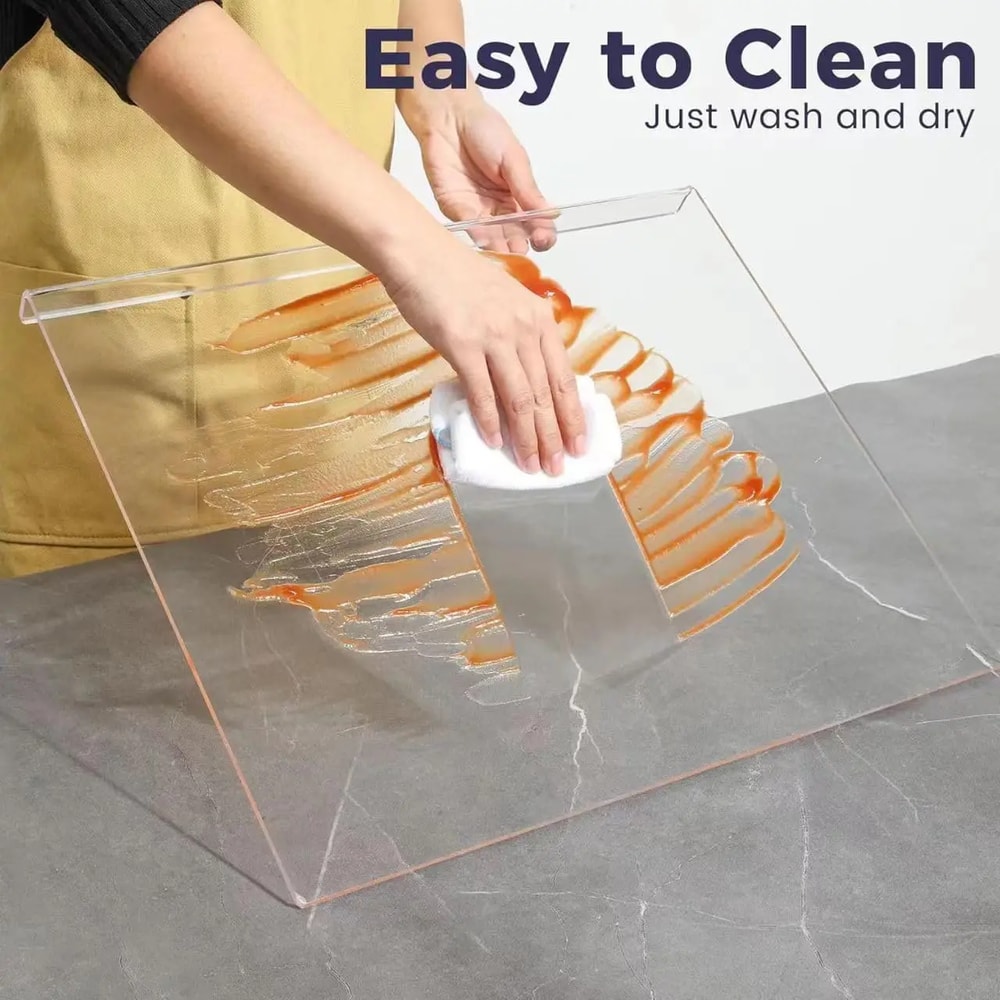 Clear Acrylic Cutting Board for Kitchen Counter with Lip, Non-Slip Charcuterie Board for Countertop, Kitchen Accessories