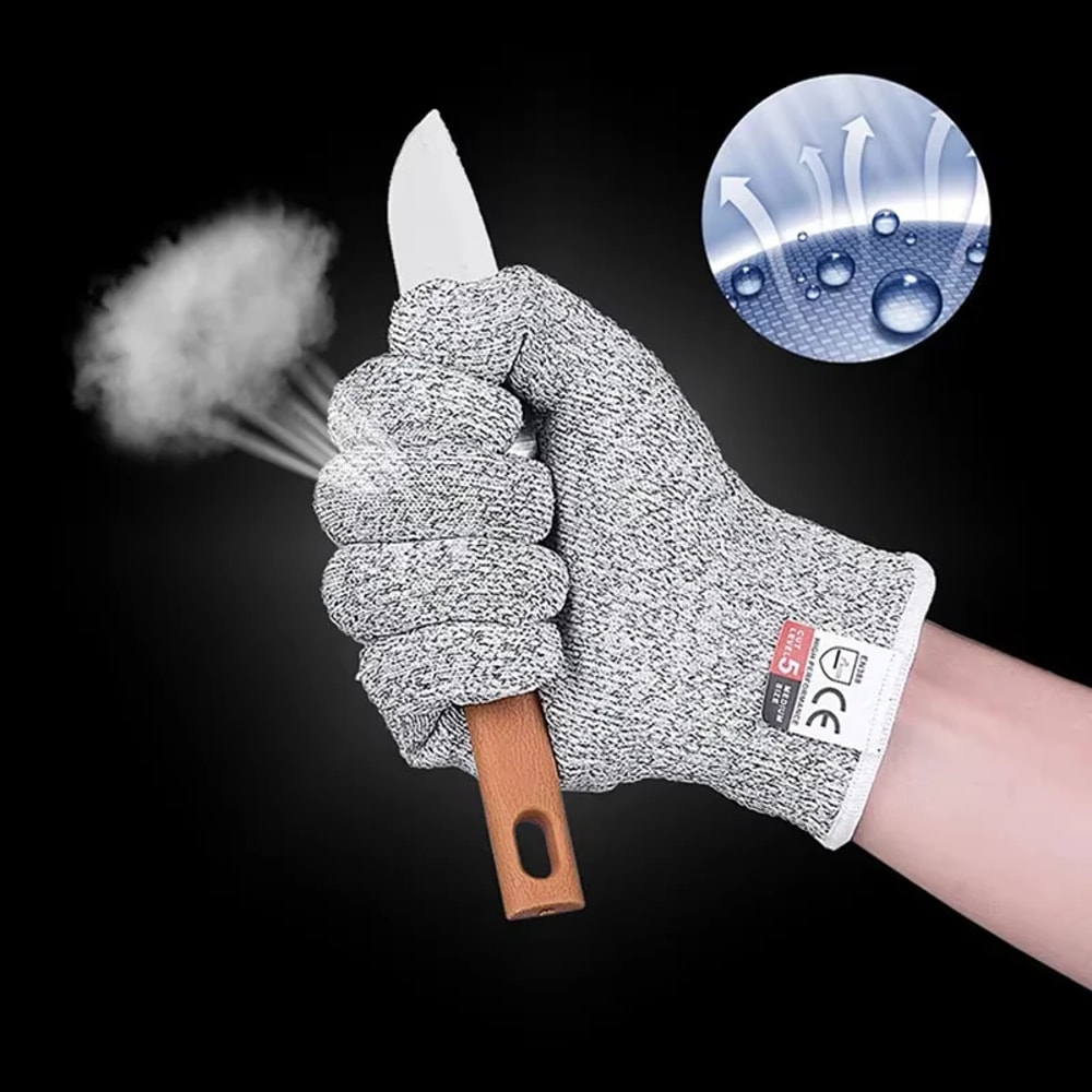 AntiCut Gloves For Kitchen Work Stainless Steel Wire Safety Protective Cutting Resistant Butcher Me 3
