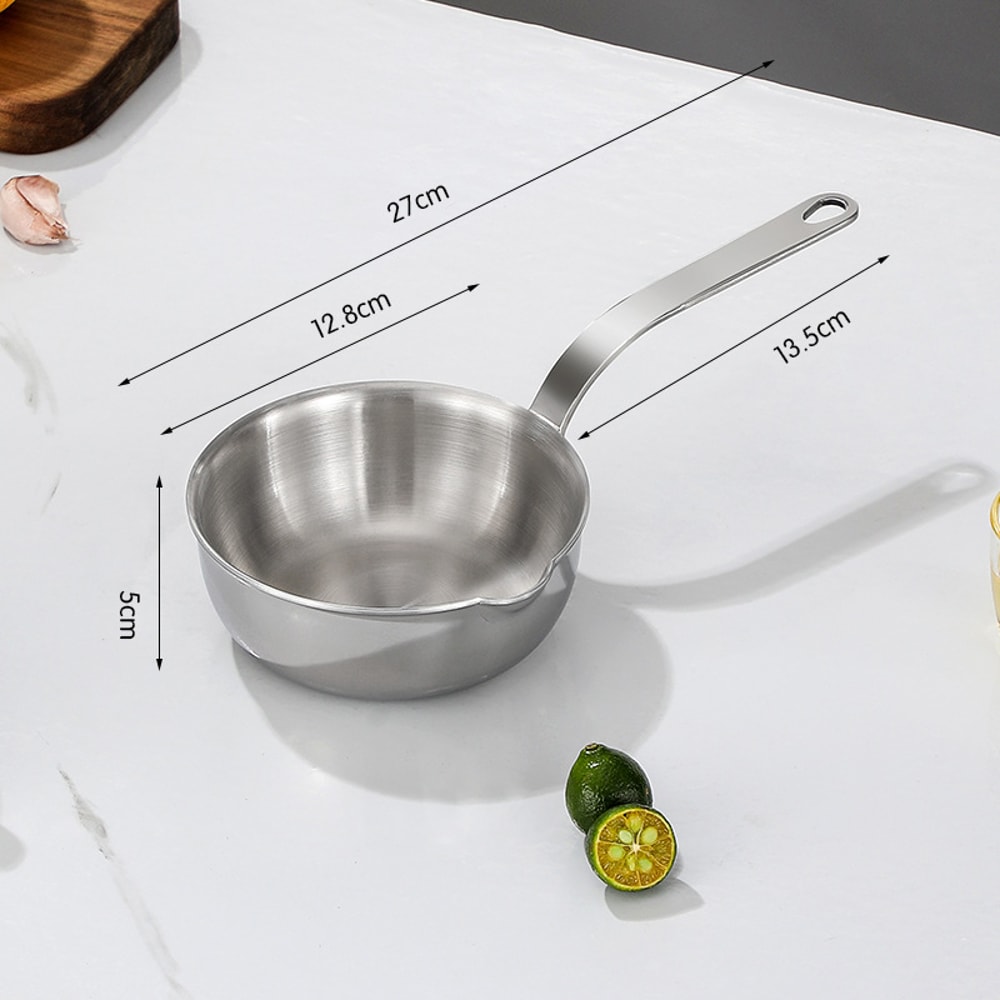 Stainless Steel Oil Pot, Mini Egg Frying Pan, Soup Milk Cooking Saucepan, Scalding-Proof Kitchen Tool