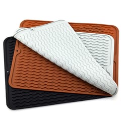 large size silicone drainer mat, non-slip heat resistant waterproof dish drying mat, countertop dry pad