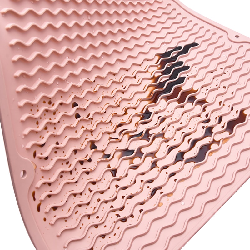 Large Size Silicone Drainer Mat, Non-Slip Heat Resistant Waterproof Dish Drying Mat, Countertop Dry Pad
