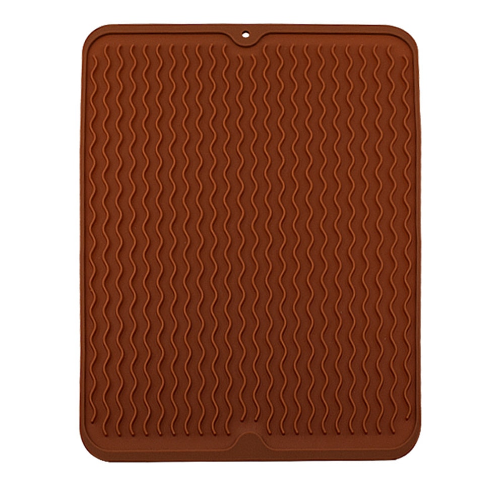 Large Size Silicone Drainer Mat, Non-Slip Heat Resistant Waterproof Dish Drying Mat, Countertop Dry Pad