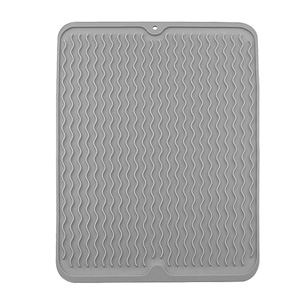 Large Size Silicone Drainer Mat, Non-Slip Heat Resistant Waterproof Dish Drying Mat, Countertop Dry Pad