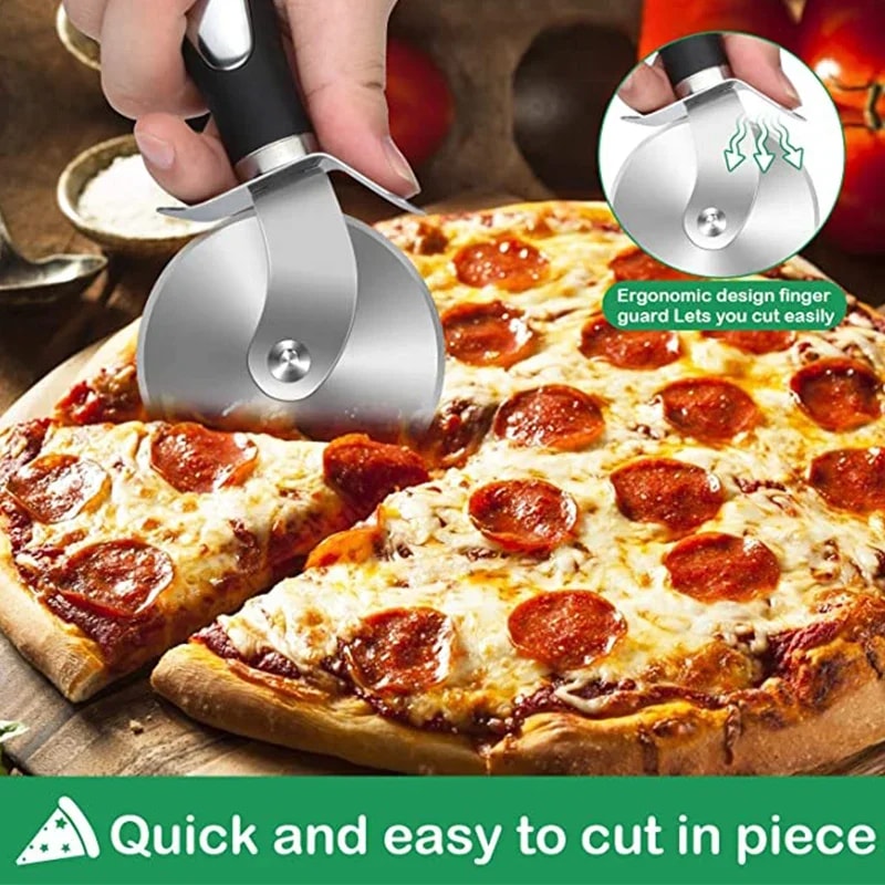 Stainless Steel Pizza Cutter Wheel, Waffle Cookie Cake Knife, Baking Gadget