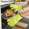 Heat Resistant Silicone Oven Mitts AntiScald Gloves For Baking BBQ Microwave Durable Potholder For 1