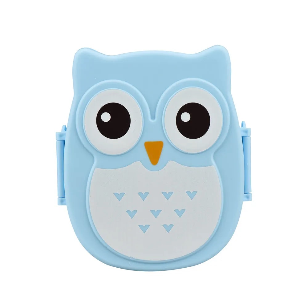 Cartoon Owl Bento Box for Kids, Microwave Safe, Food-Safe Plastic, Portable Lunch Box for School and Office