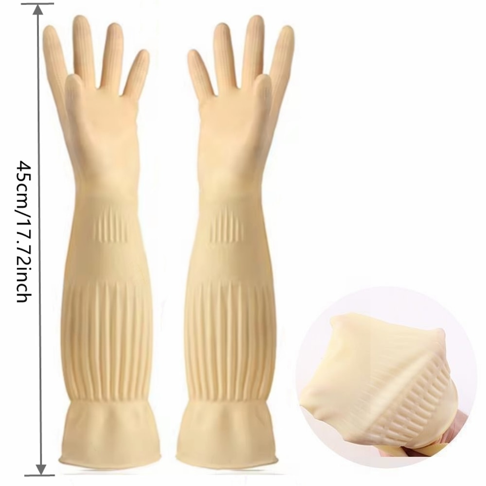 Multipurpose Reusable Rubber Dishwashing Gloves, Non-Slip for Kitchen, Car Cleaning, Gardening, Household Use