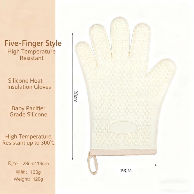 Thick Silicone Anti-Scalding Gloves, Non-Slip Heat Resistant Kitchen Accessories for BBQ, Microwave Oven, Thermal