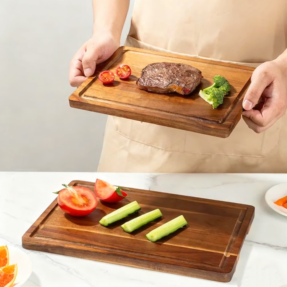 Home Use Large Thickened Acacia Wood Chopping Board for Meat, Vegetables, Fruit Cheese Perfect Kitchen Tool