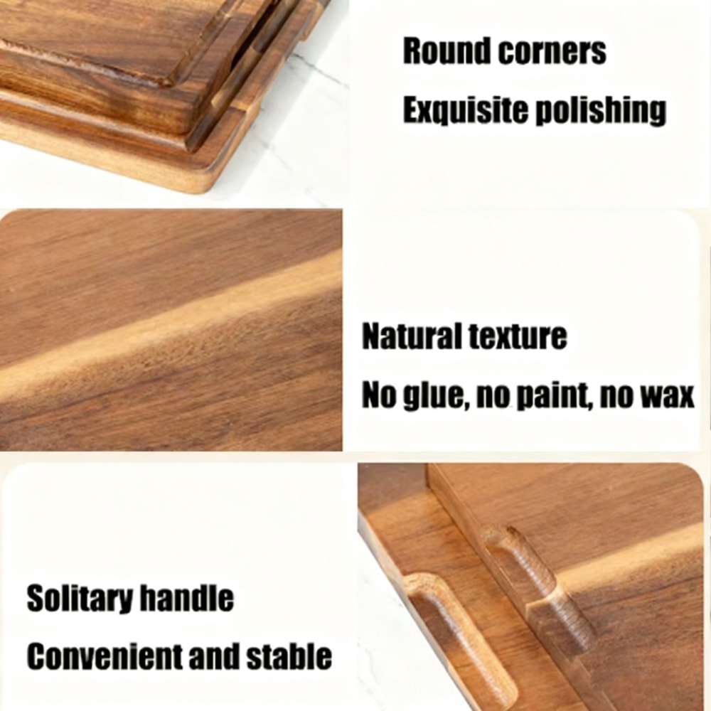 Home Use Large Thickened Acacia Wood Chopping Board for Meat, Vegetables, Fruit Cheese Perfect Kitchen Tool