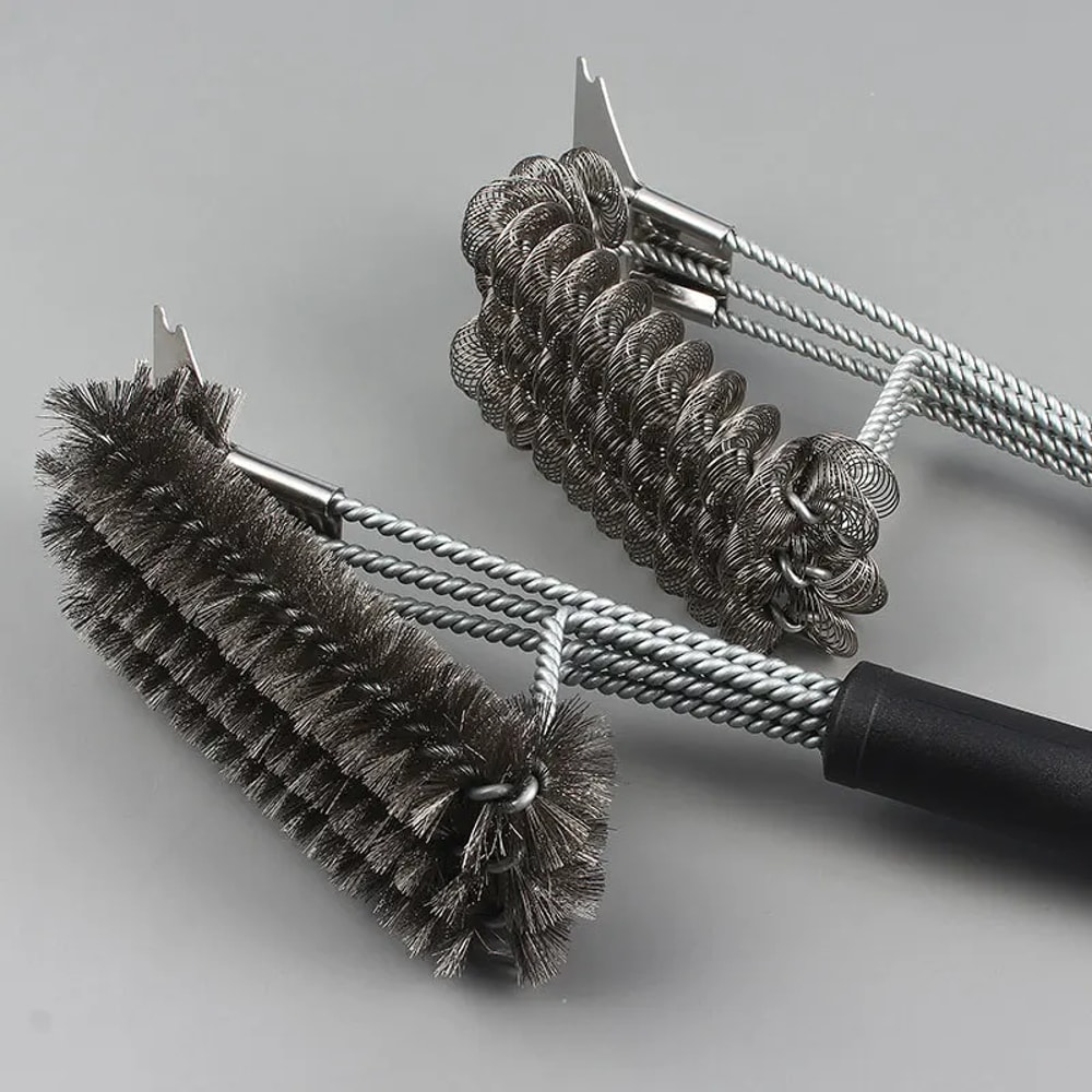 Large Grill Brush and Scraper BBQ Brush for Grill, Safe Stainless Steel Woven Wire Bristles Cleaner