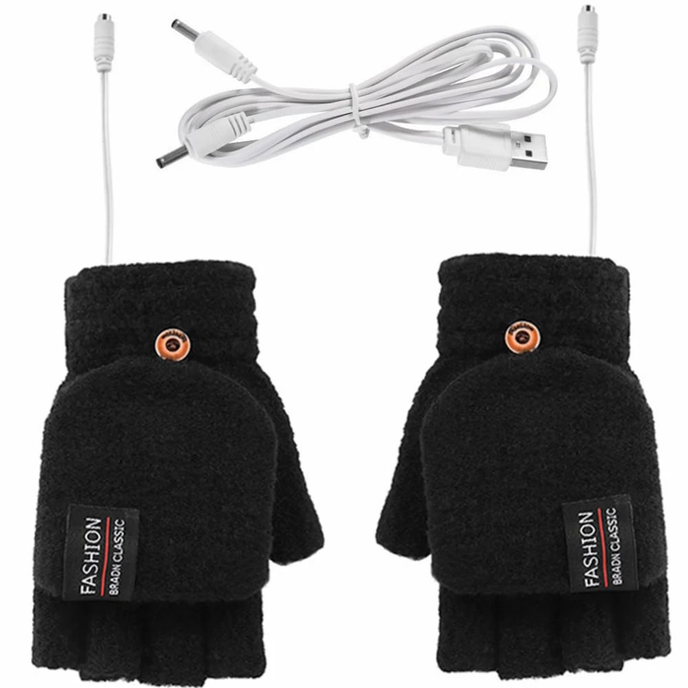 Rechargeable USB Electric Heated Gloves Hand Warmers Mittens For Winter Sports Skiing Heater Laptop 6