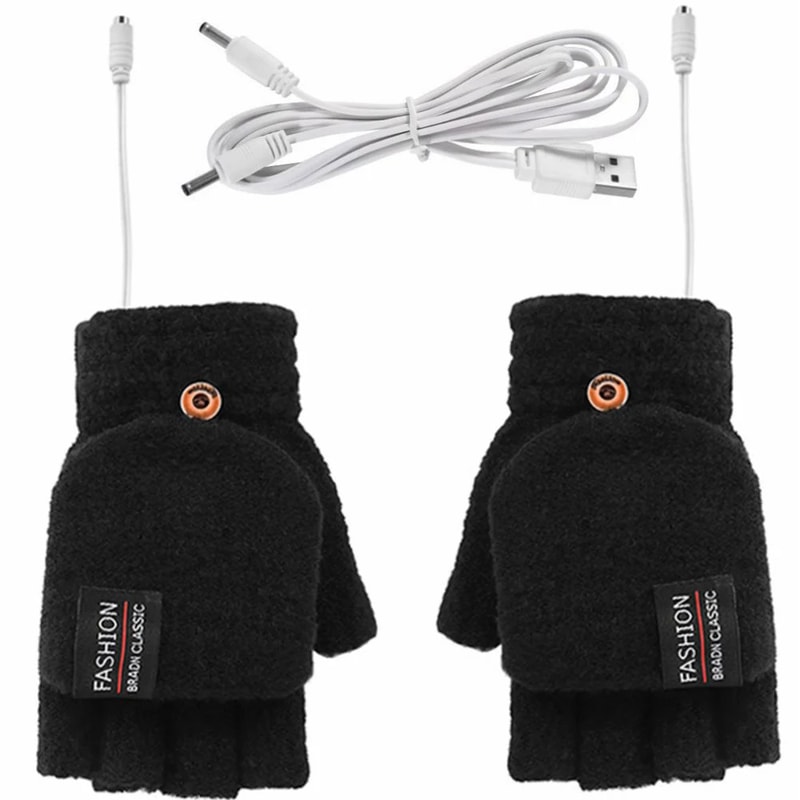 Rechargeable USB Electric Heated Gloves Hand Warmers Mittens For Winter Sports Skiing Heater Laptop 6