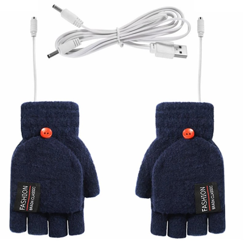 Rechargeable USB Electric Heated Gloves Hand Warmers Mittens For Winter Sports Skiing Heater Laptop 9