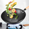 Iron Pot Wok Uncoated Non-stick Wear-resistant Kitchen Cookware with Wooden Handle
