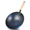 Iron Pot Wok Uncoated Non-stick Wear-resistant Kitchen Cookware with Wooden Handle