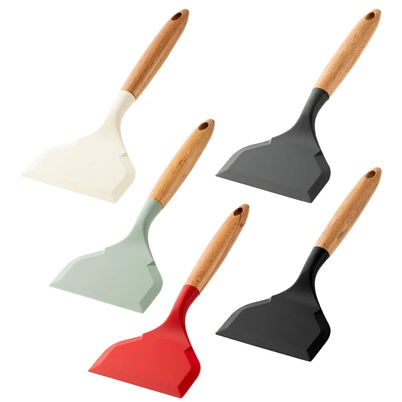 Non-Stick Silicone Spatula for Kitchen, Scraper for Cooking Beef Meat, Egg, Pizza Shovel, Kitchenware Utensils