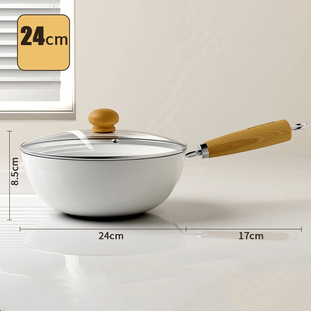 Ceramic Non-Stick Pan, Frying Pan, Wok Pan, Steak Skillet, Pancake, Nonstick Special Saucepan for Induction Cooker