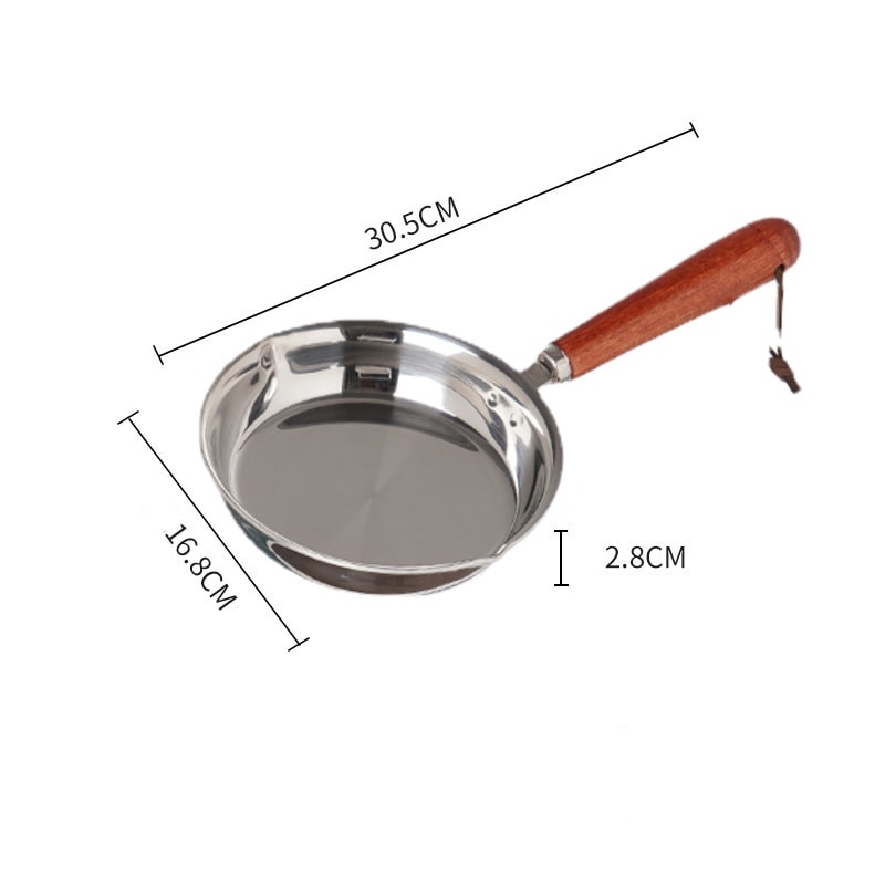 Outdoor Household Stainless Steel Mini Oil Pan Egg Frying Pan Cooking Pan 7