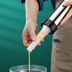 stainless steel sausage stuffer jerky gun, manual meat syringe, homemade sausage tool, small sausage filler