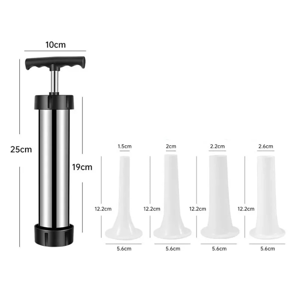 Stainless Steel Sausage Stuffer Jerky Gun Manual Meat Syringe Homemade Sausage Tool Small Sausage F
