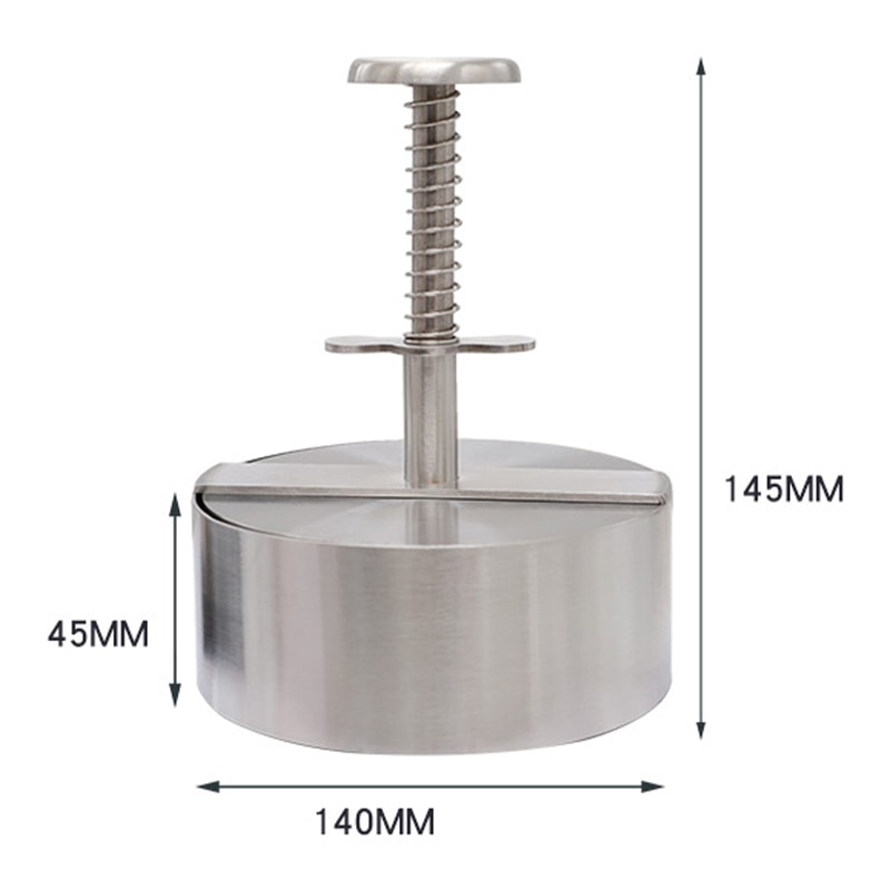 Hamburger Patty Maker Press Stainless Steel NonStick Round Manual Rice Ball Mold Thickness Adjusted 9