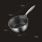 Stainless Steel Deep Fryer Pot Tempura Fryer Pan For French Fries Chicken Fish Warm Milk Cookware S 6