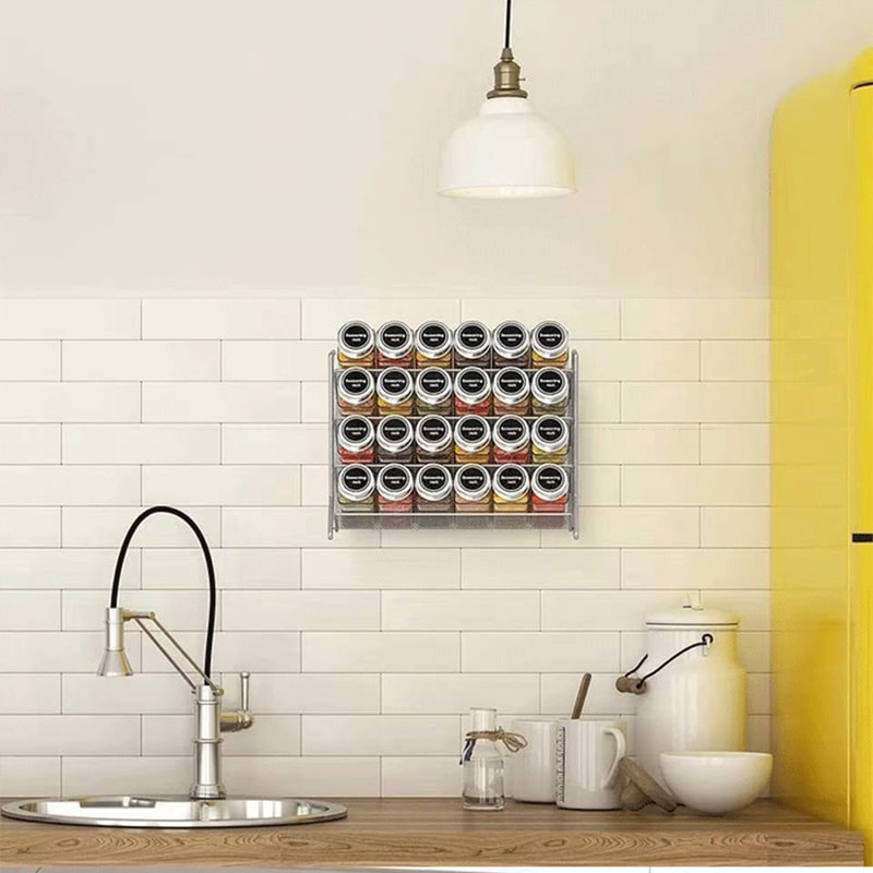 Container Holder Wall Mounted Cupboard Storage Shelf for Kitchen