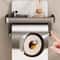 Self-Adhesive Toilet Paper Roll Holder with Shelf, Wall Mount Tissue Holder
