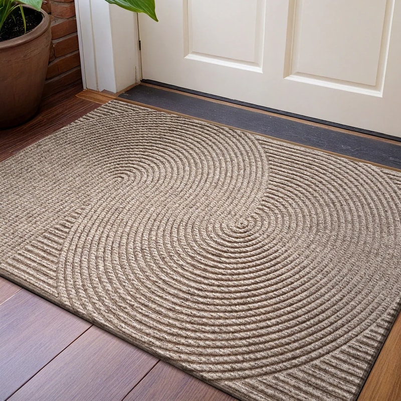 Groove Outdoor Doormat TPR AntiSlip Floor Mat Dustproof Rug For Porch 0