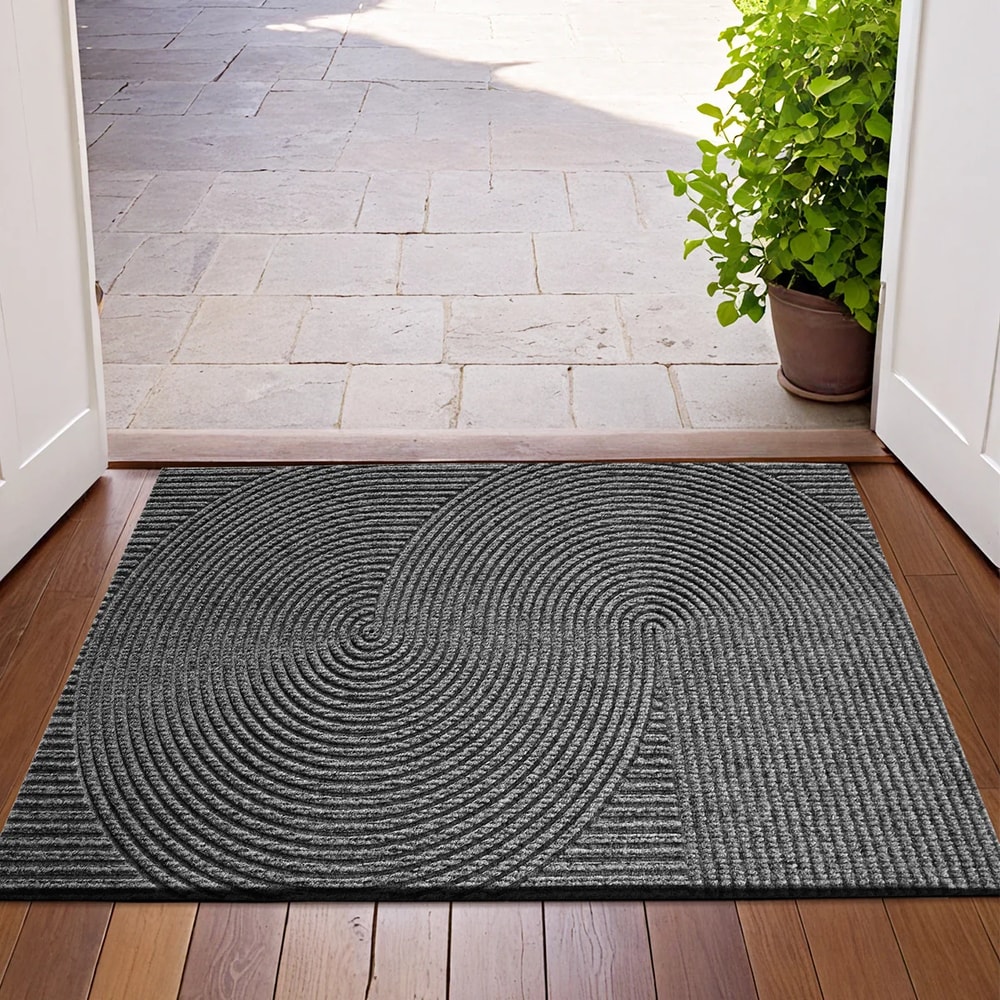 Groove Outdoor Doormat TPR AntiSlip Floor Mat Dustproof Rug For Porch 6