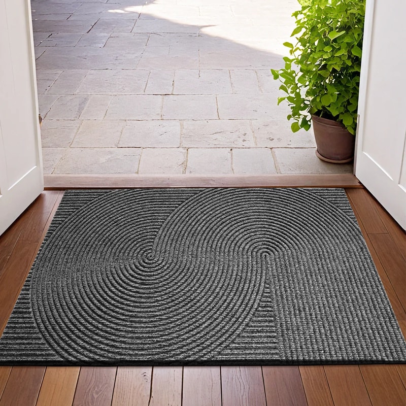 Groove Outdoor Doormat TPR AntiSlip Floor Mat Dustproof Rug For Porch 6