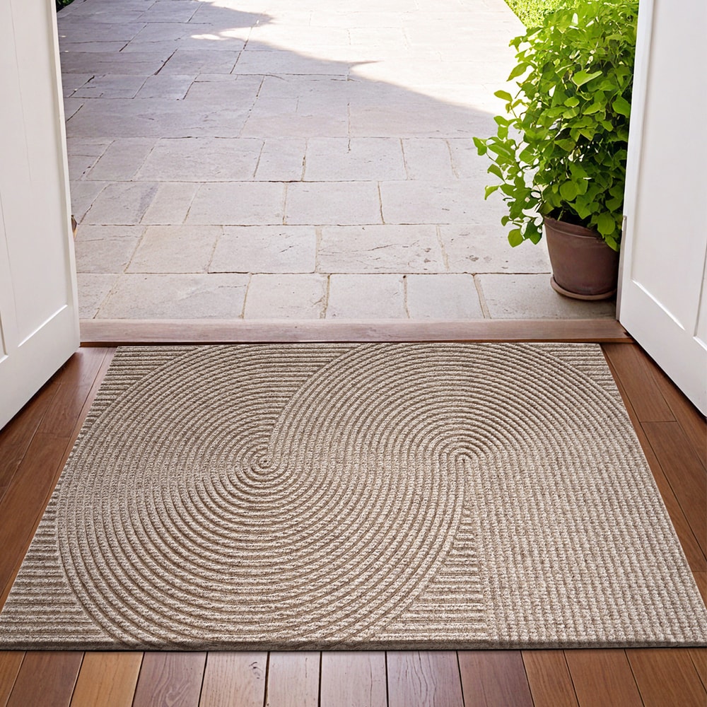 Groove Outdoor Doormat TPR AntiSlip Floor Mat Dustproof Rug For Porch 7