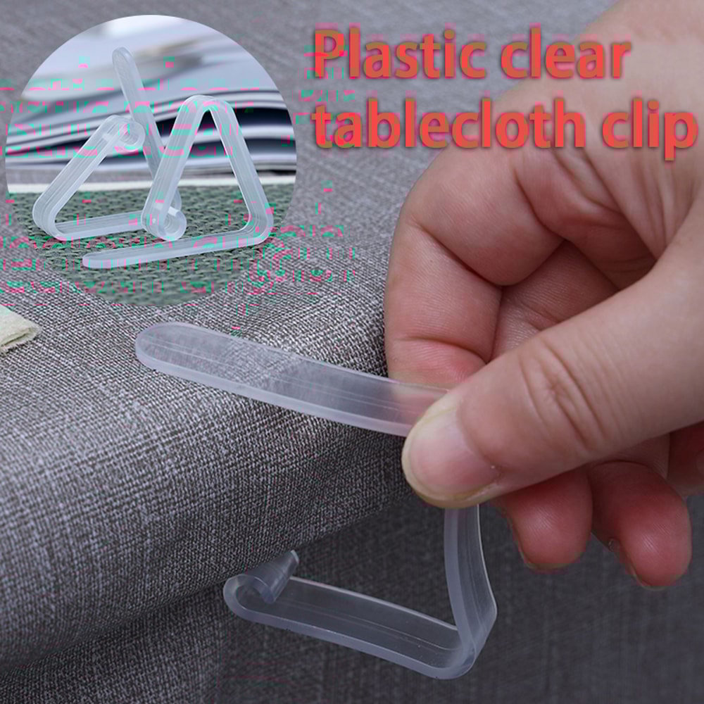 Plastic Tablecloth Clamps Transparent Anti Slip Fixing Buckle For Household Table Corner 0