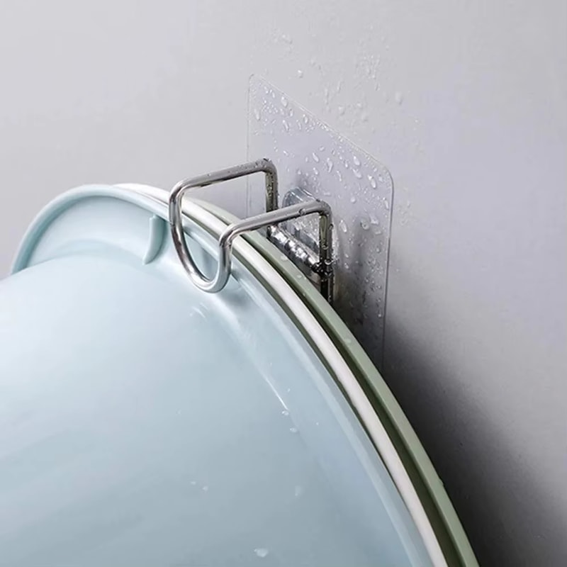 Stainless SelfAdhesive Hooks For Wall Bathroom Basin Storage Rack Holder 2