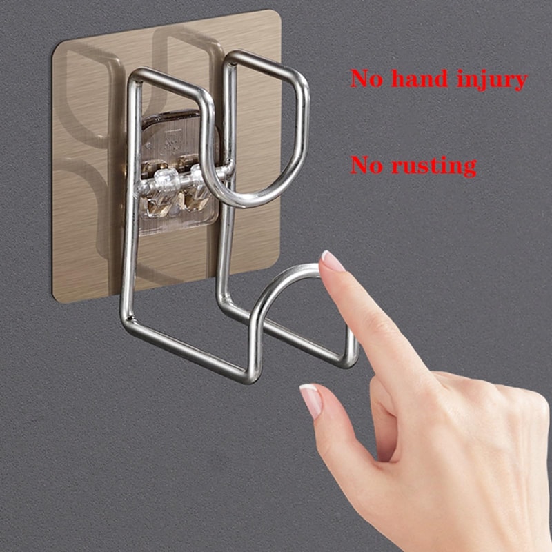 Stainless SelfAdhesive Hooks For Wall Bathroom Basin Storage Rack Holder 4