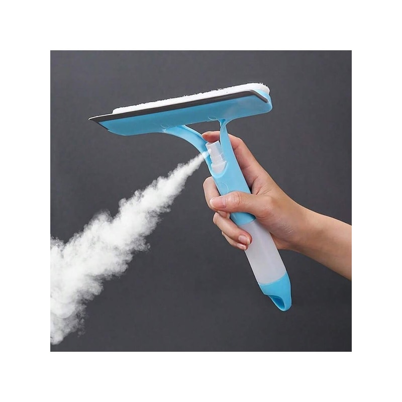 Multi-Surface Squeegee for Windows, Shower, Car, Interchangeable Blades, Spray Built-In