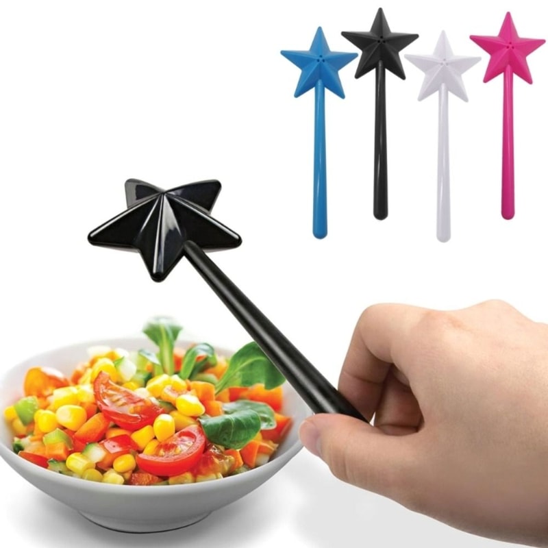 High Quality Plastics Salt Shakers Refillable Star Seasoning Shaker Long Hand Salt Pepper Magic Wan 2