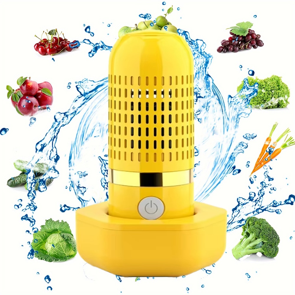 Wireless Fruit Vegetable Washing Machine Capsule Shape Automatic Food Purifier Portable Kitchen Veg 8