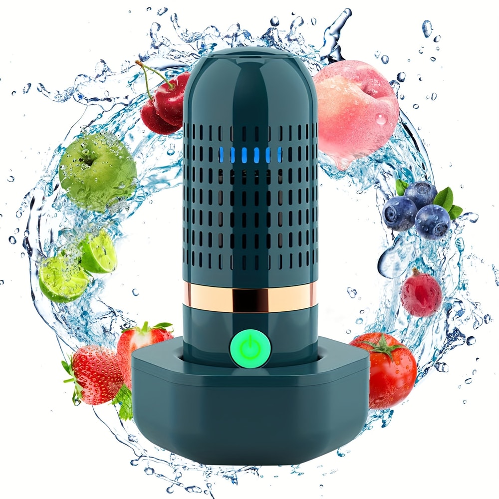 Wireless Fruit Vegetable Washing Machine Capsule Shape Automatic Food Purifier Portable Kitchen Veg 7