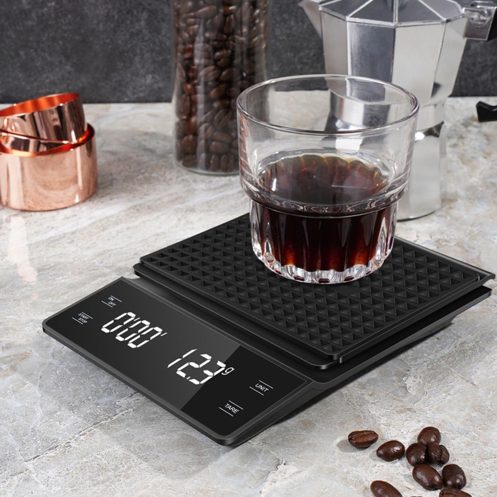 Coffee Scale with Timer, Digital Multifunction Weighing Scale for Pour Over, Espresso, LCD Display Kitchen Tools