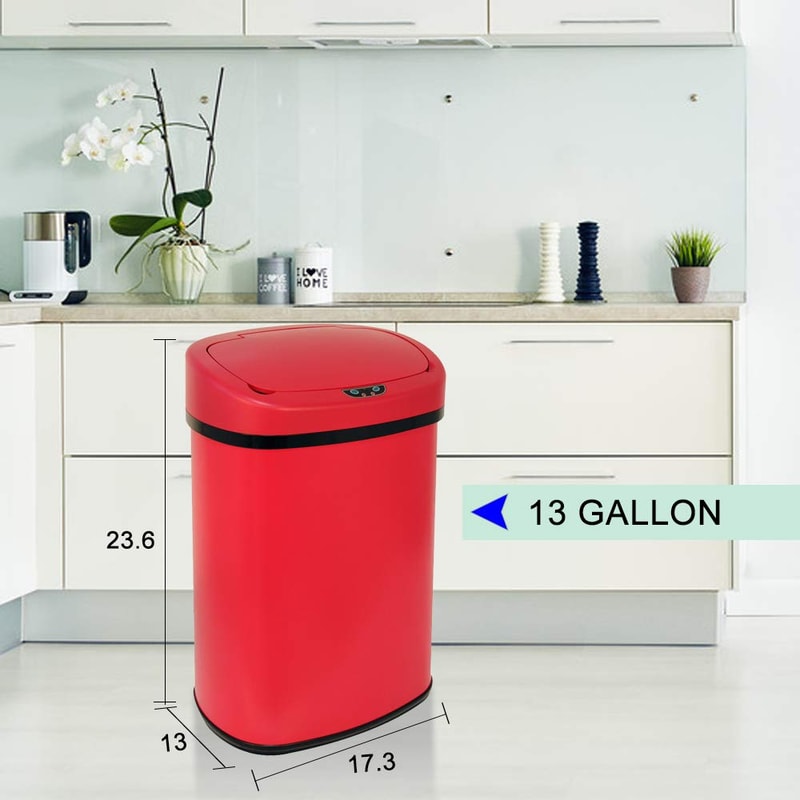 Stainless Steel Automatic Sensor Trash Can No Touch Garbage Can HighCapacity Kitchen Waste Bin 3