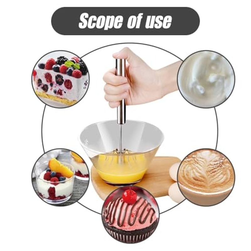 Manual Mixing Handheld Blender for Baby Food, Egg, Batter, Sauce Battery-Free for Baking Cooking